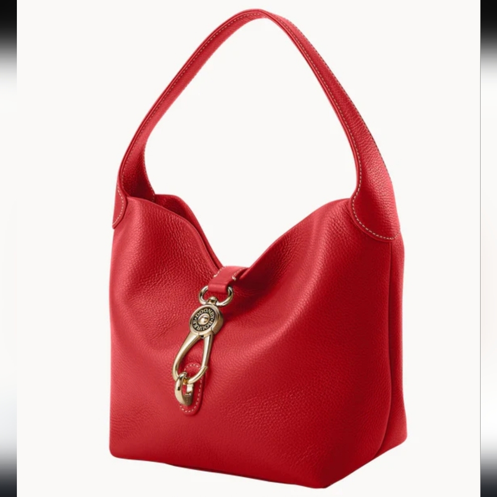 Dooney & Bourke Lucca Leather Logo Lock Hobo ~ EUC - Picture 3 of 6